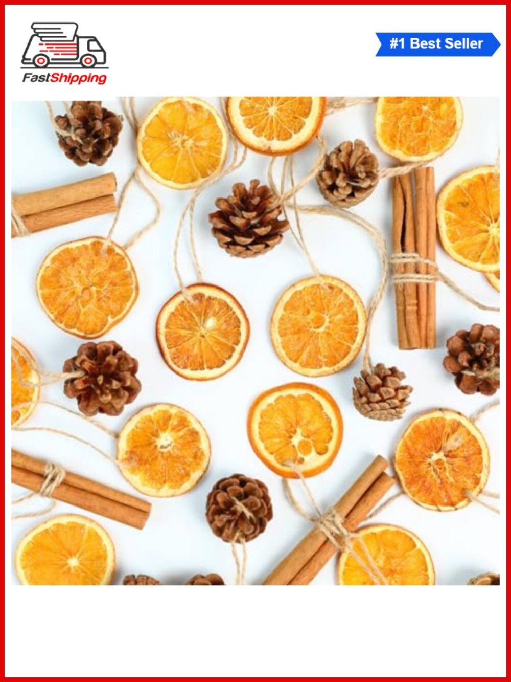 🎅 31 Pcs Dried Orange Cinnamon Pinecone Christmas Ornaments Set Rustic